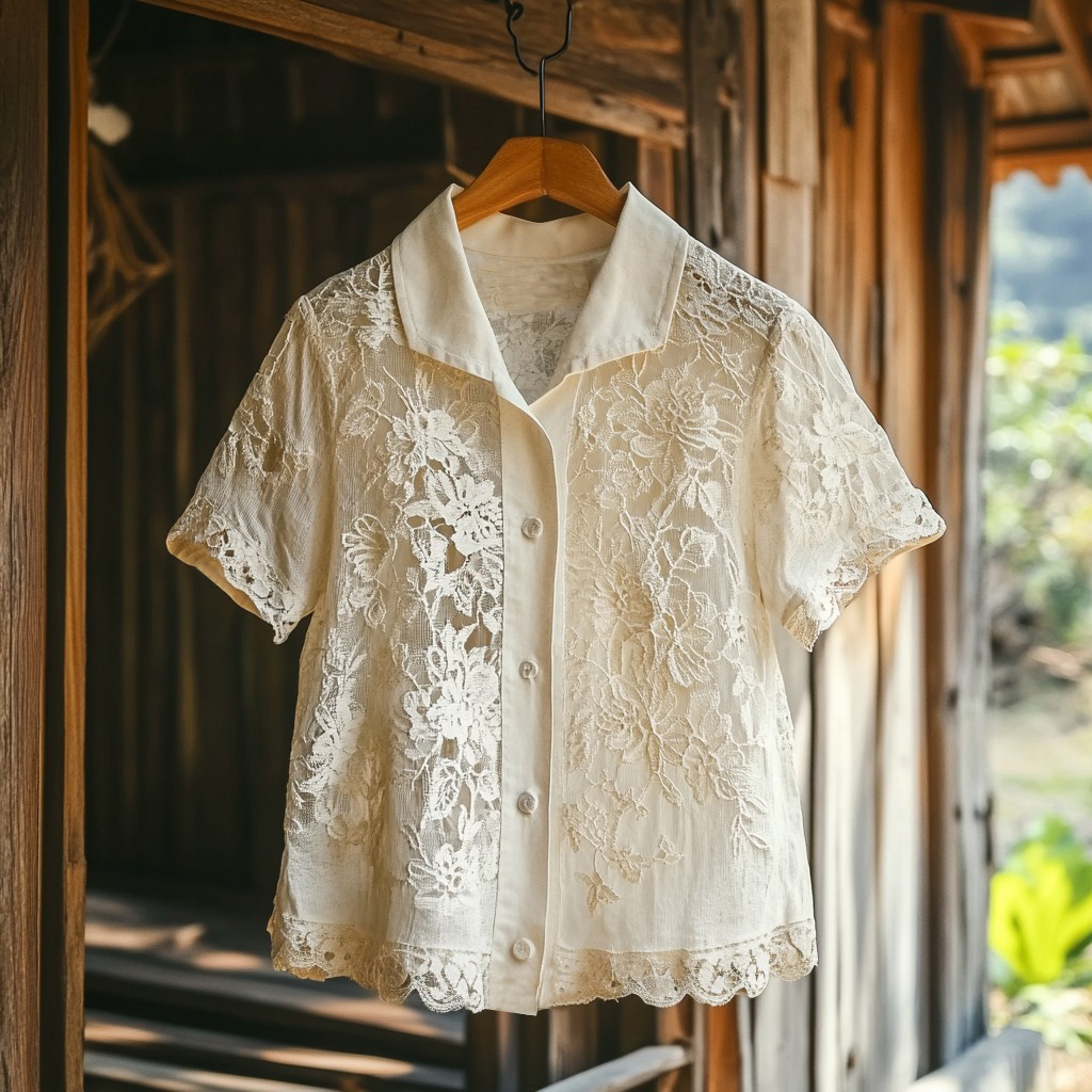 Women's Retro Floral Lace Embroidery Art Shirt