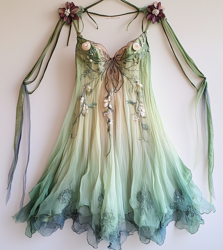 Hand-stitched irregular dress