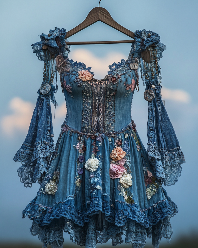 Summer colorful vacation patchwork contrast dress