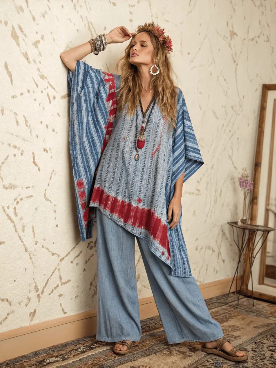 Cotton and linen women's loose suit