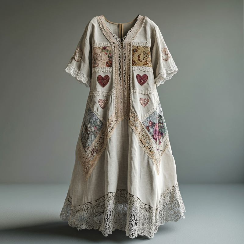 Embroidered Vintage Casual Dress