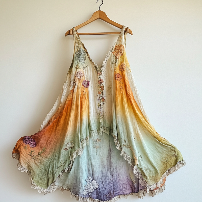 Hand-stitched irregular dress