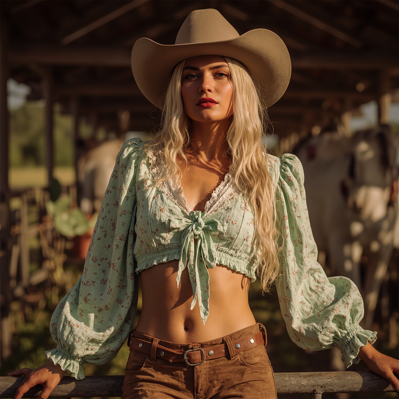 Women's Bohemian Elegance: Floral Crop Top