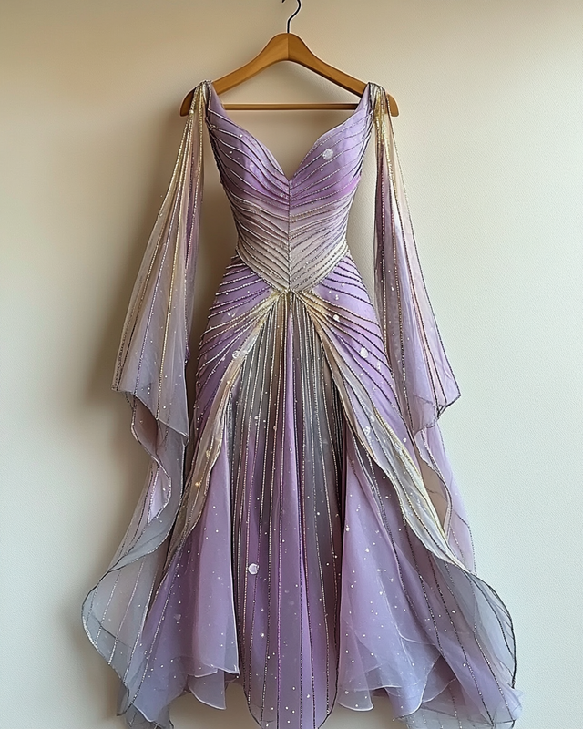 Hand-embroidered suspender dress