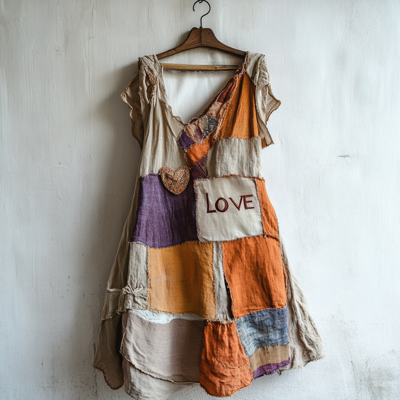 Embroidered Vintage Casual Dress