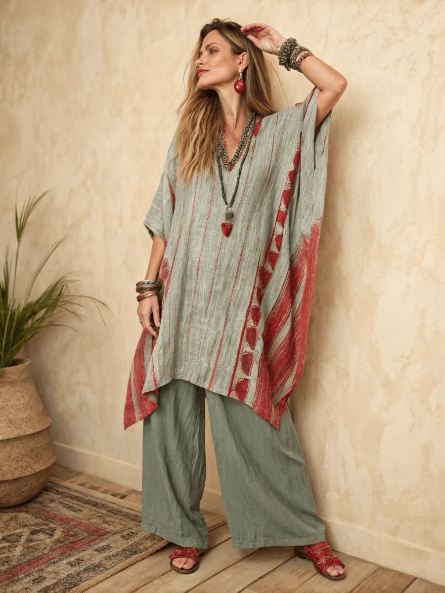 Cotton and linen women's loose suit