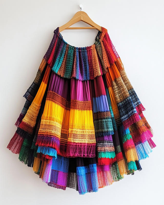 Color-Blocking Rainbow Skirt