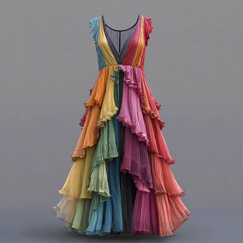 Secret of the Universe Embroidered Vintage Casual Dress