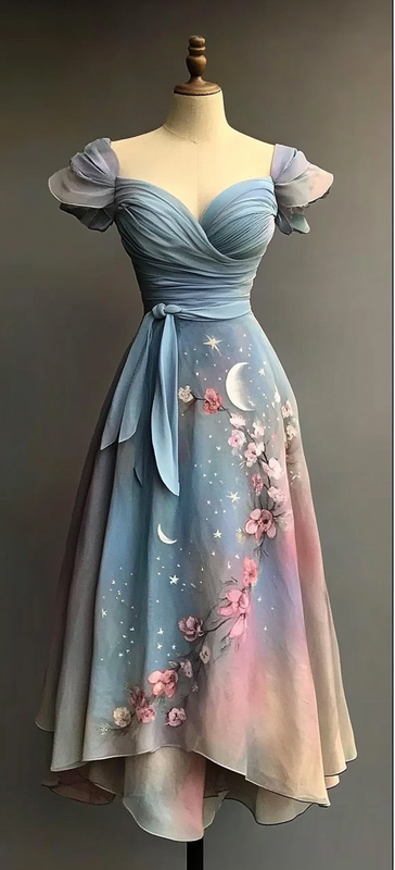 Vacation Handmade Color-Blocking Rainbow Irregular Dress