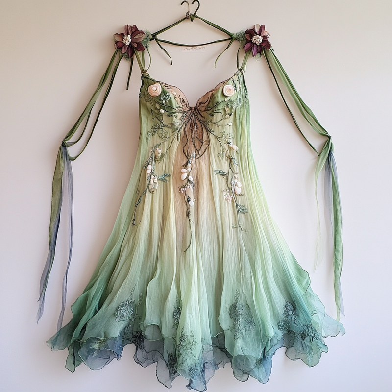 Hand-stitched irregular dress