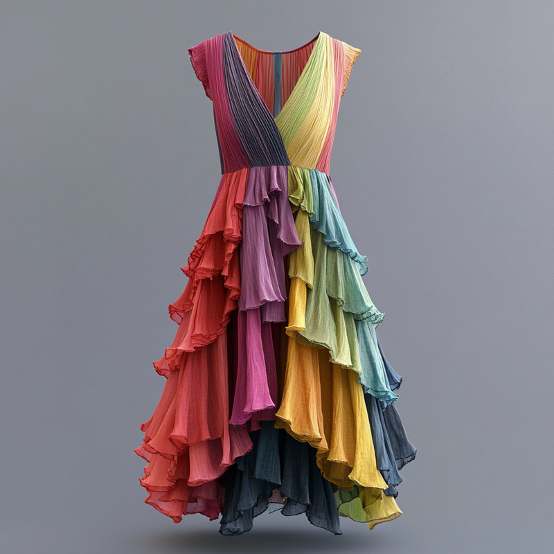 Secret of the Universe Embroidered Vintage Casual Dress