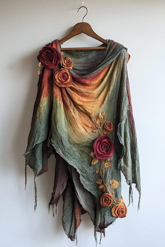 Vacation Handmade Tie-Dye Rainbow Irregular Dress