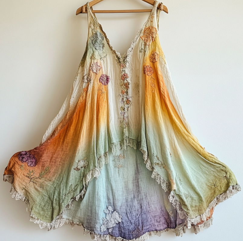 Hand-stitched irregular dress