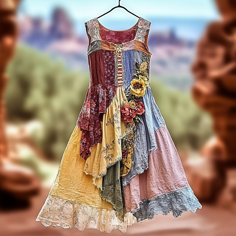 Colorful Vacation Color Block Dress