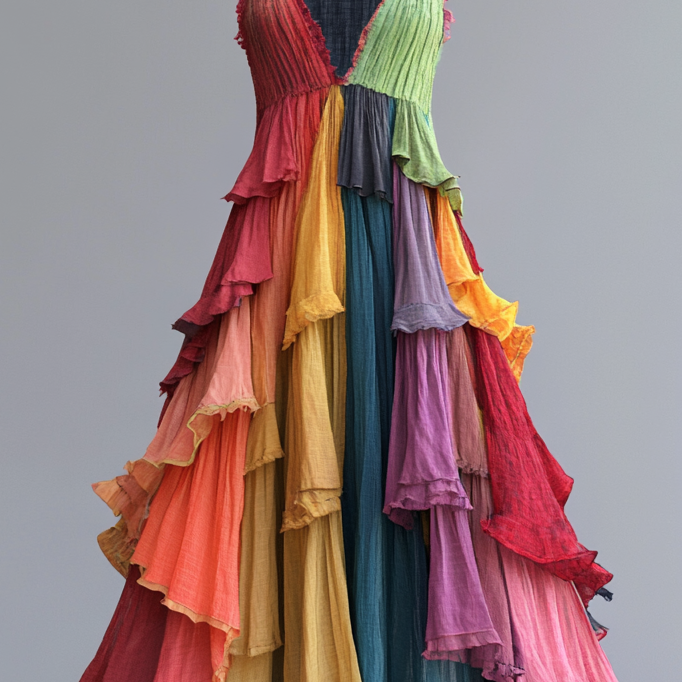 Secret of the Universe Embroidered Vintage Casual Dress