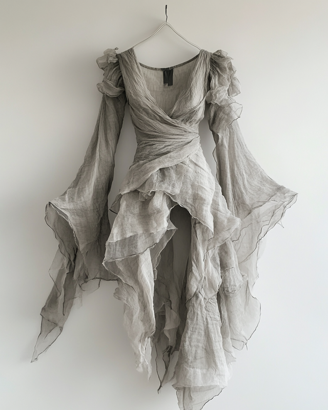 Gradient Elegant Ruffle Dress