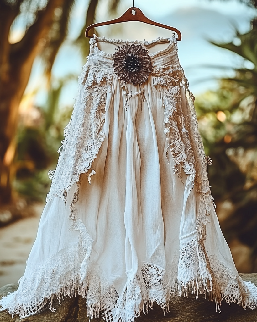 Summer Vacation Ruffle Lace Patchwork Skirt