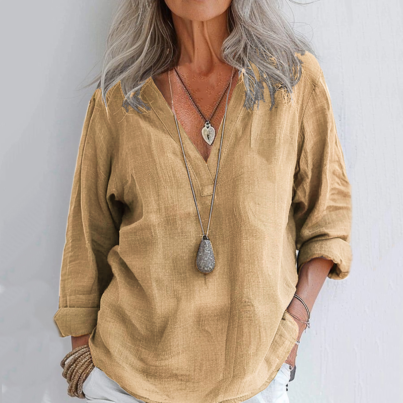 Vintage Solid Linen Art Print  Long Sleeve Shirt