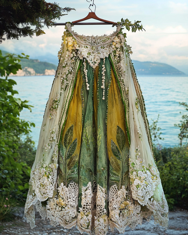 Summer Vacation Ruffle Lace Contrast Skirt