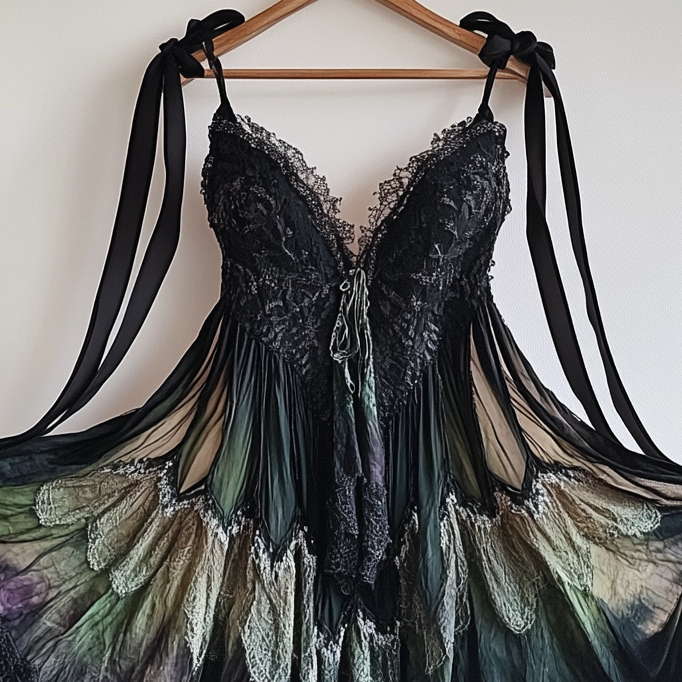 Hand-stitched irregular dress
