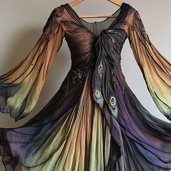 Hand-stitched irregular dress