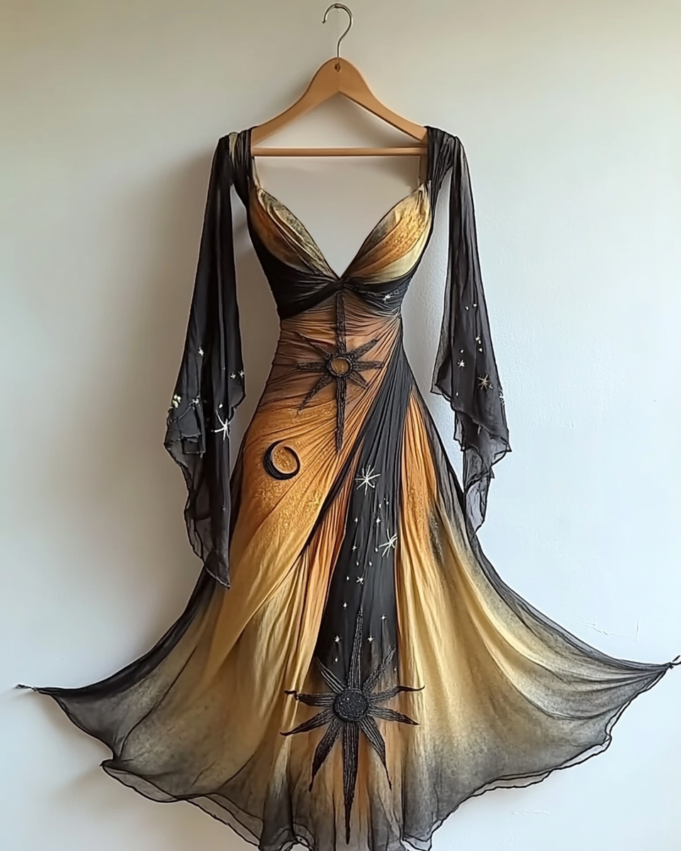 Vacation Handmade Color-Blocking Rainbow Irregular Dress