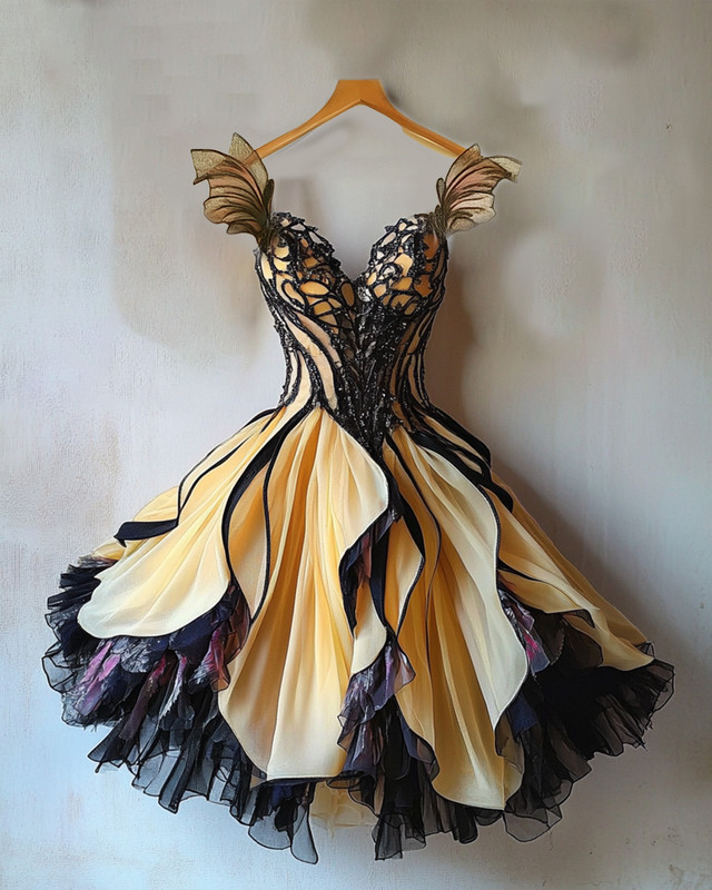 Summer fashion irregular multi-layered design dress