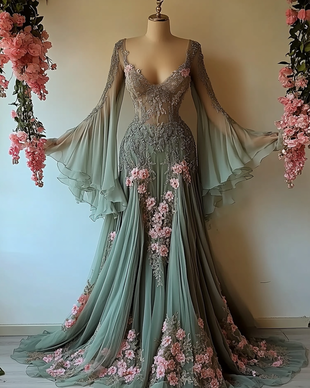 Summer Fashion Tie-Dye Star and Moon Embroidered Dress