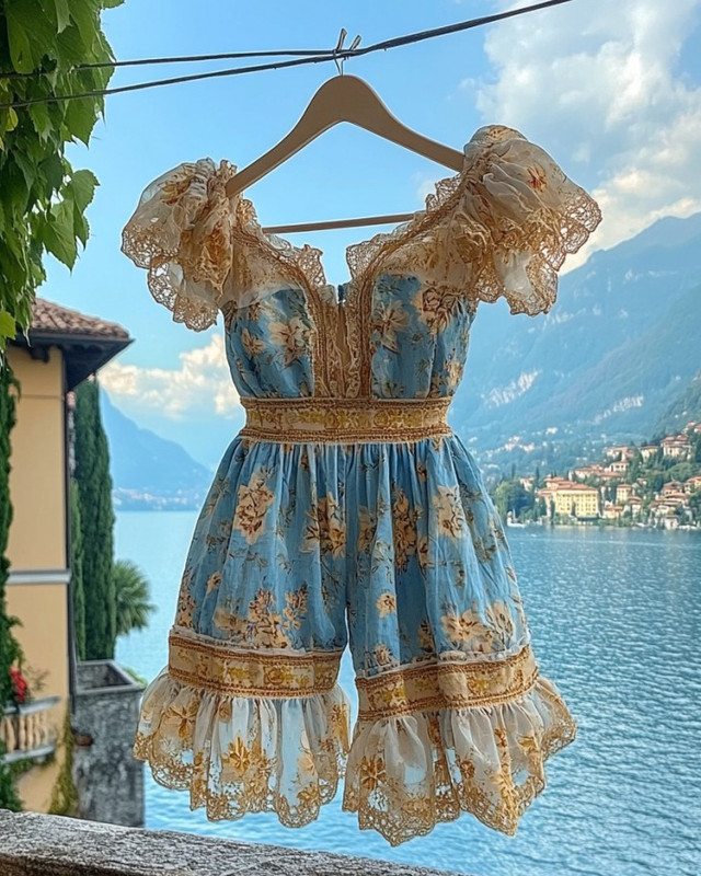 Summer Vacation Ruffle Lace Romper