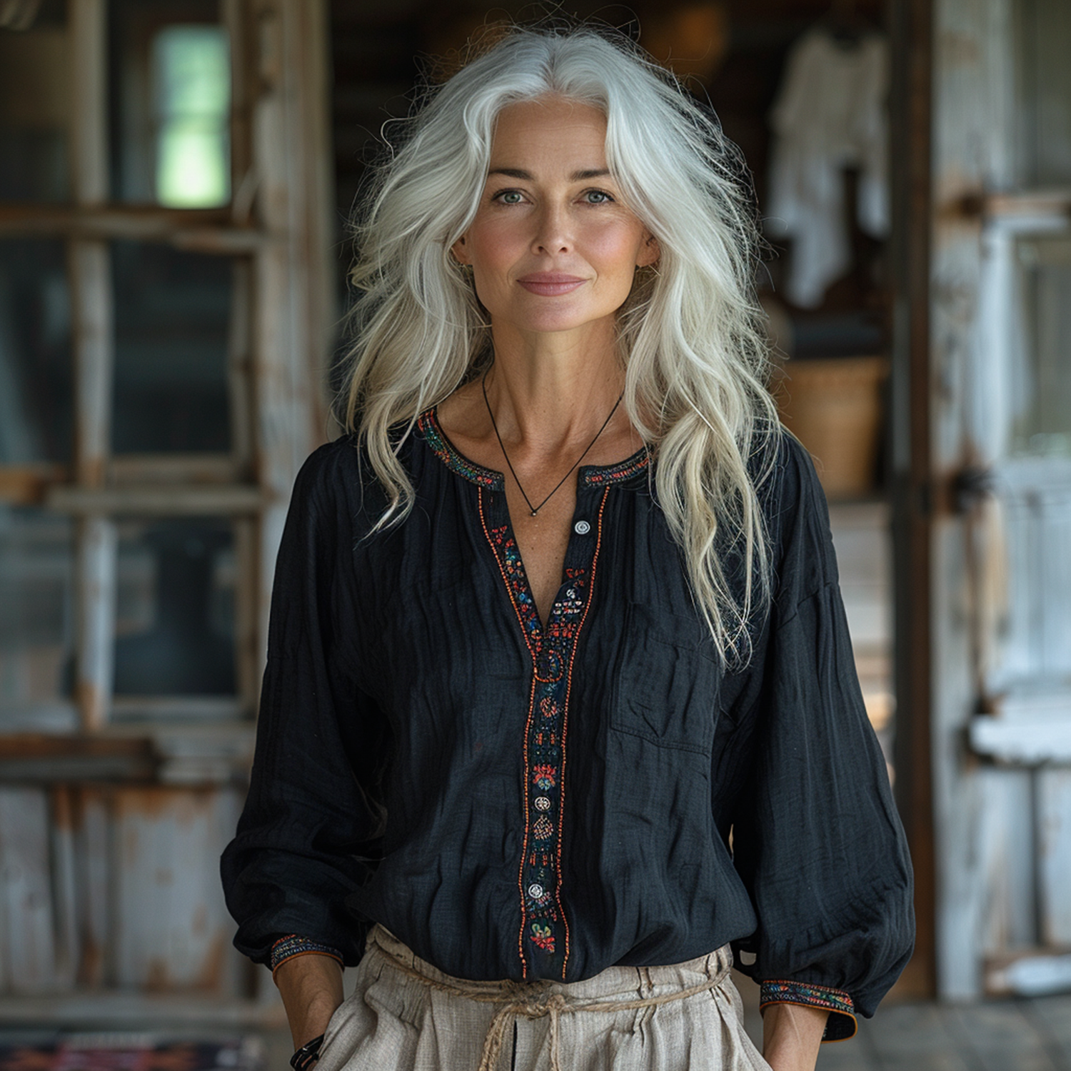 Vintage Ethnic Embroidered Shirt