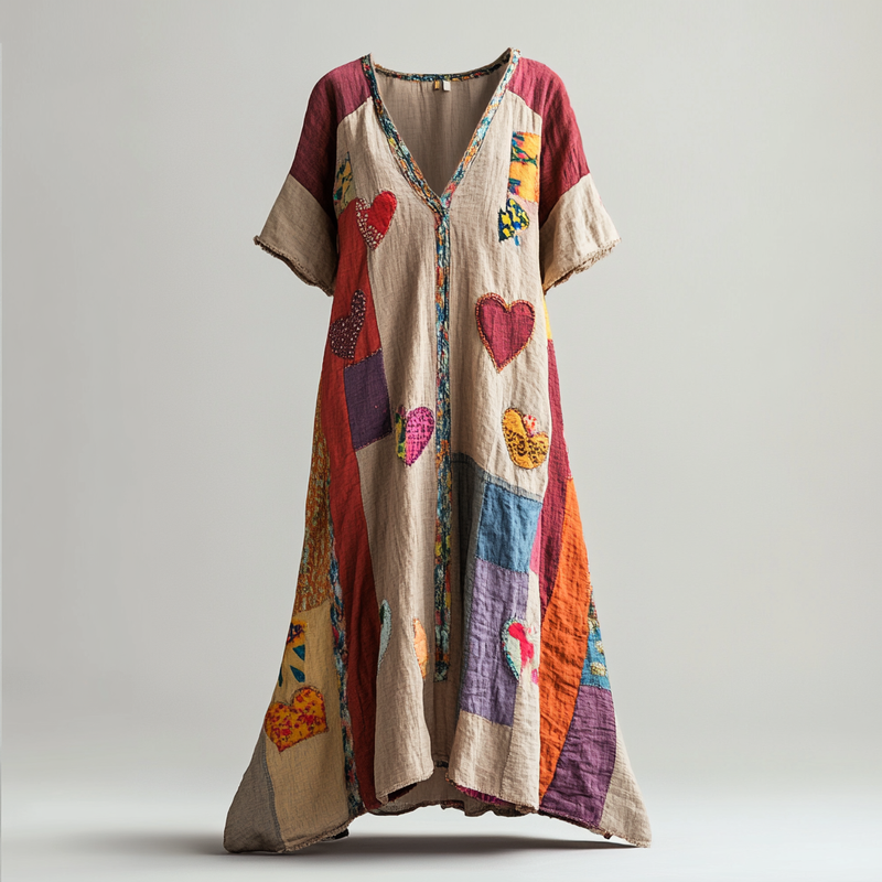 Embroidered Vintage Casual Dress