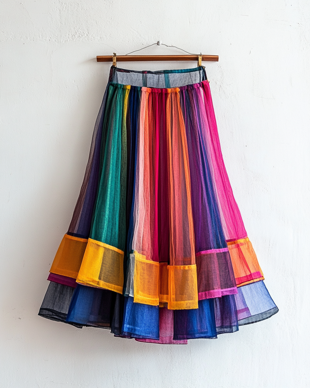 Color-Blocking Rainbow Skirt