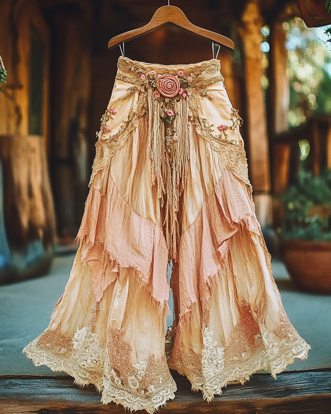 Summer Vacation Ruffle Lace Patchwork Pant