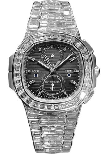 Patek Philippe Nautilus Travel Time Chronograph – White Gold Diamond Case – 5990/1400G-001