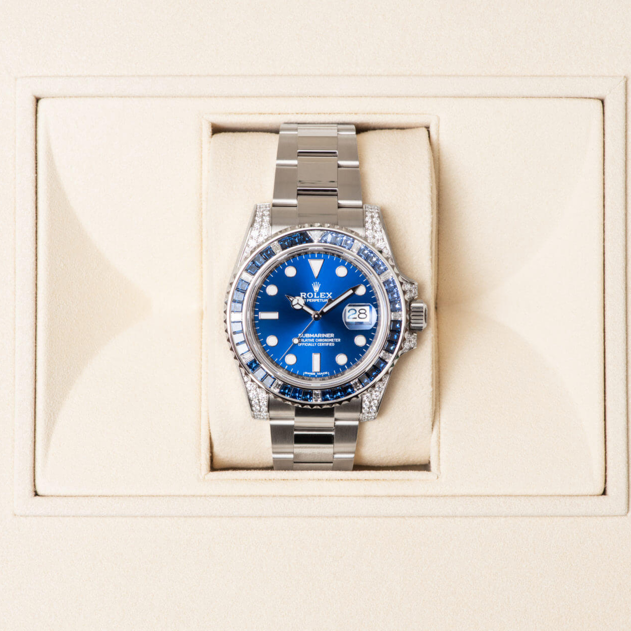 Submariner Date 116659SABR 18K White Gold Diamonds Sapphires UNWORN Replica