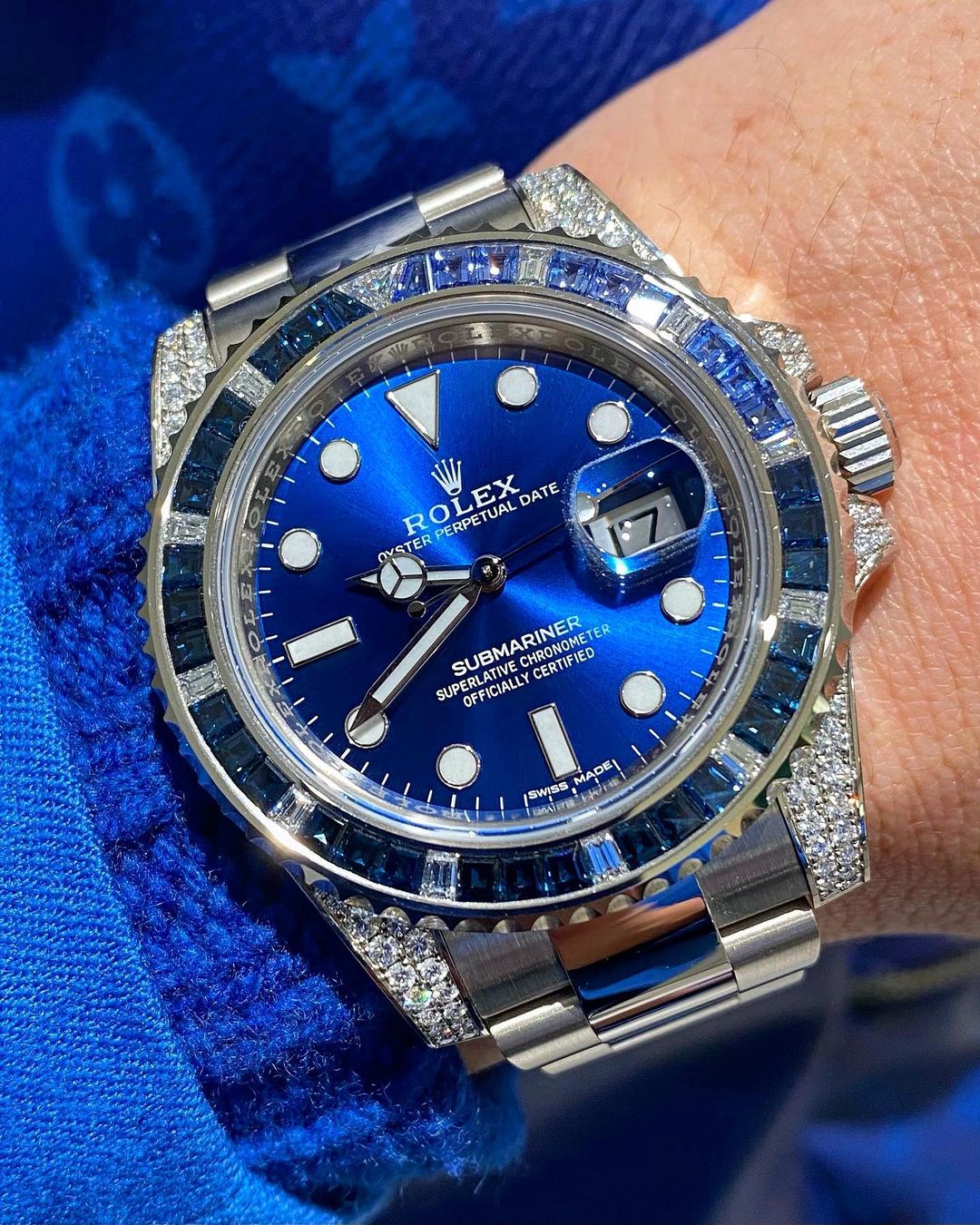 Submariner Date 116659SABR 18K White Gold Diamonds Sapphires UNWORN Replica
