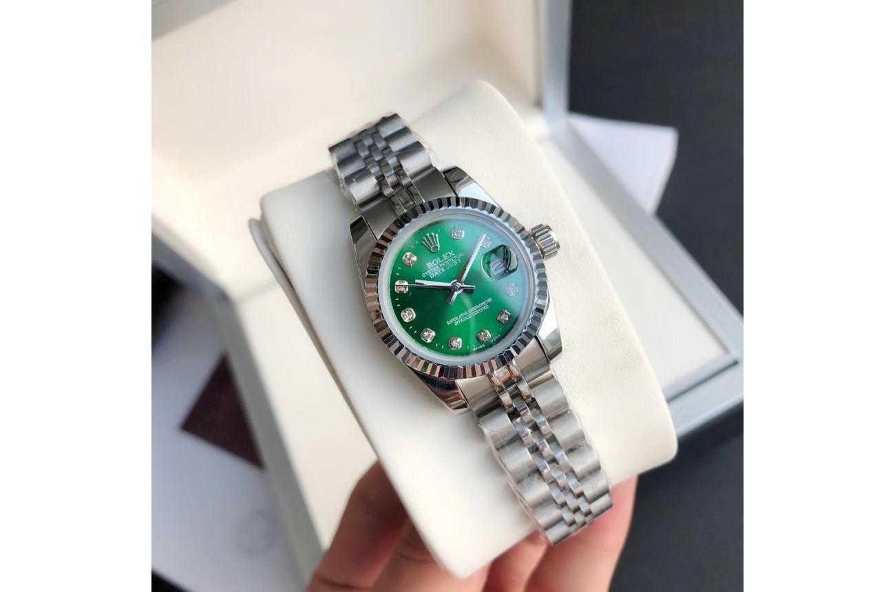 Rolex Datejust 36/28mm SS/SS Jub Green/Dia