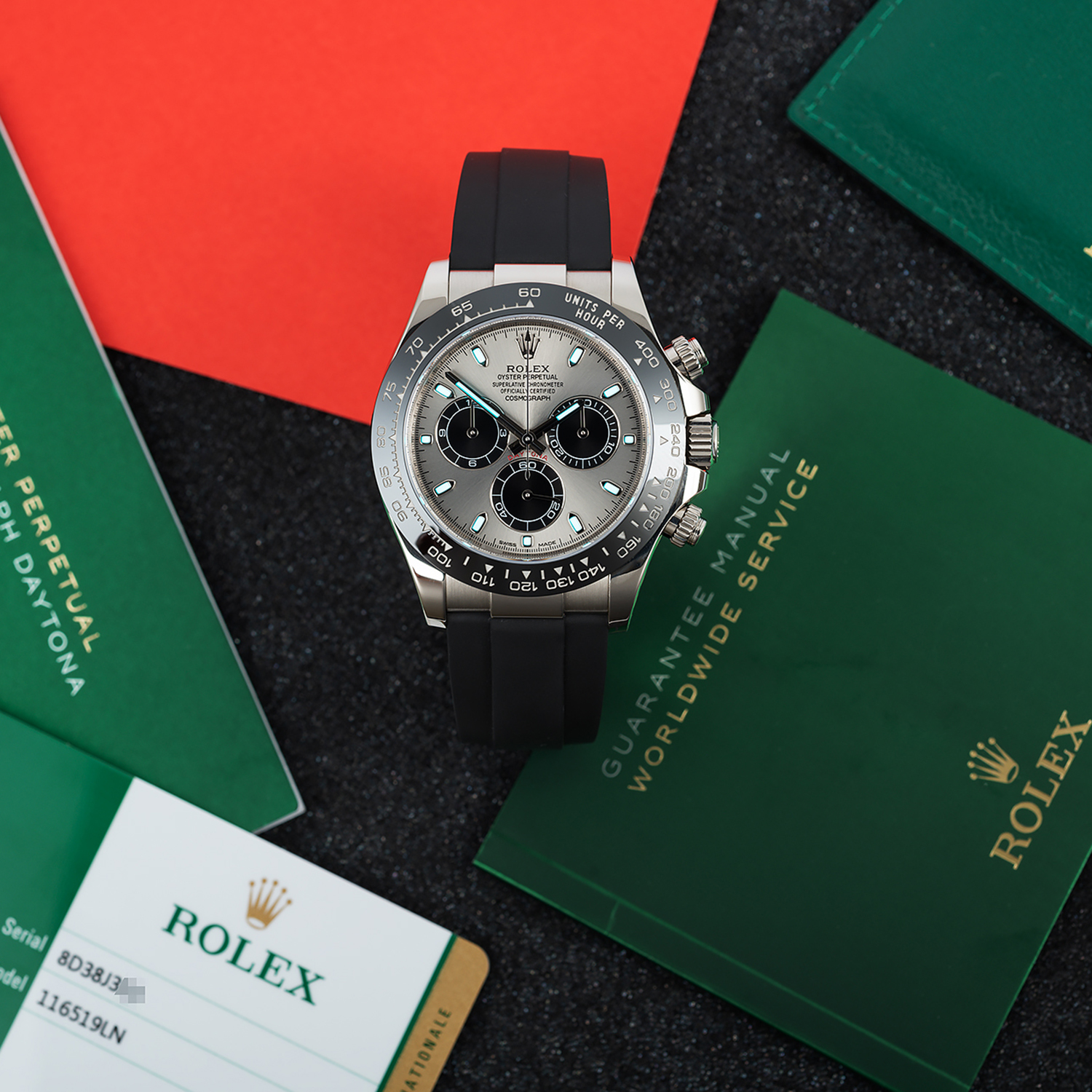 Daytona White Gold Steel Dial Oysterflex Strap 116519ln-0027 New