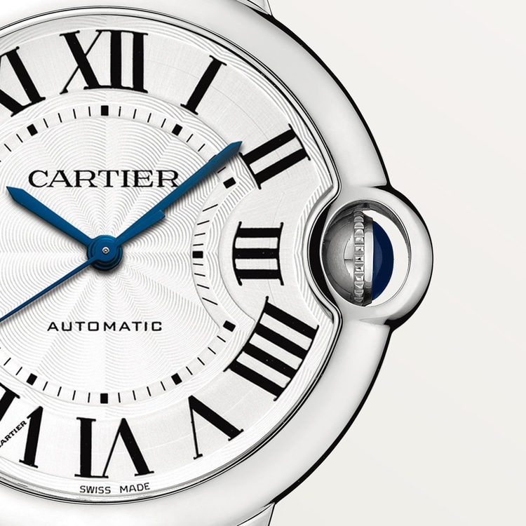 Ballon Bleu de Cartier watch Silver guilloché dial 36 mm