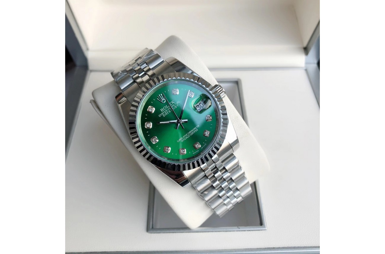 Rolex Datejust 36/28mm SS/SS Jub Green/Dia