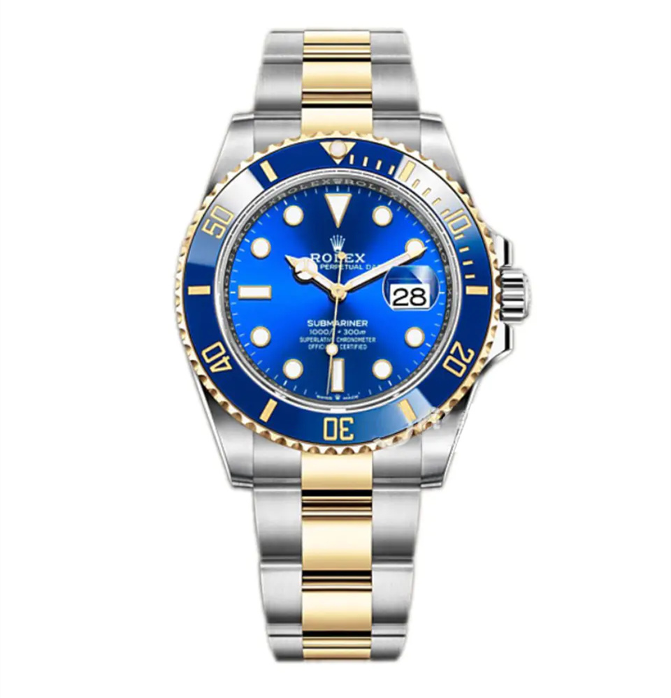 Rolex Submariner Bluesy Blue Index Dial Oyster Bracelet Mens Watch 116613lb-0005