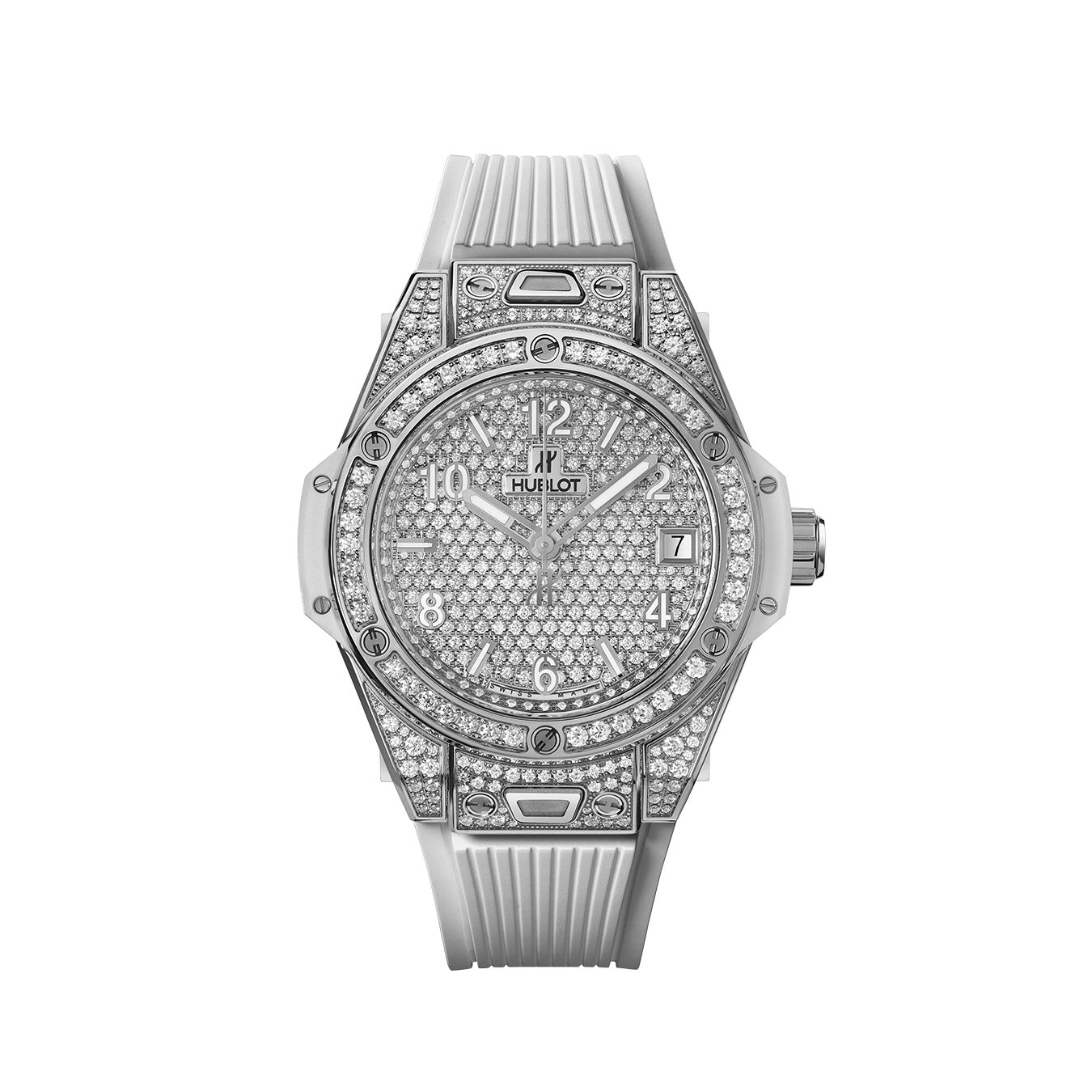 Hublot Big Bang ONE CLICK STEEL WHITE FULL PAVΓ Ref# 465.SE.9010.RW.1604
