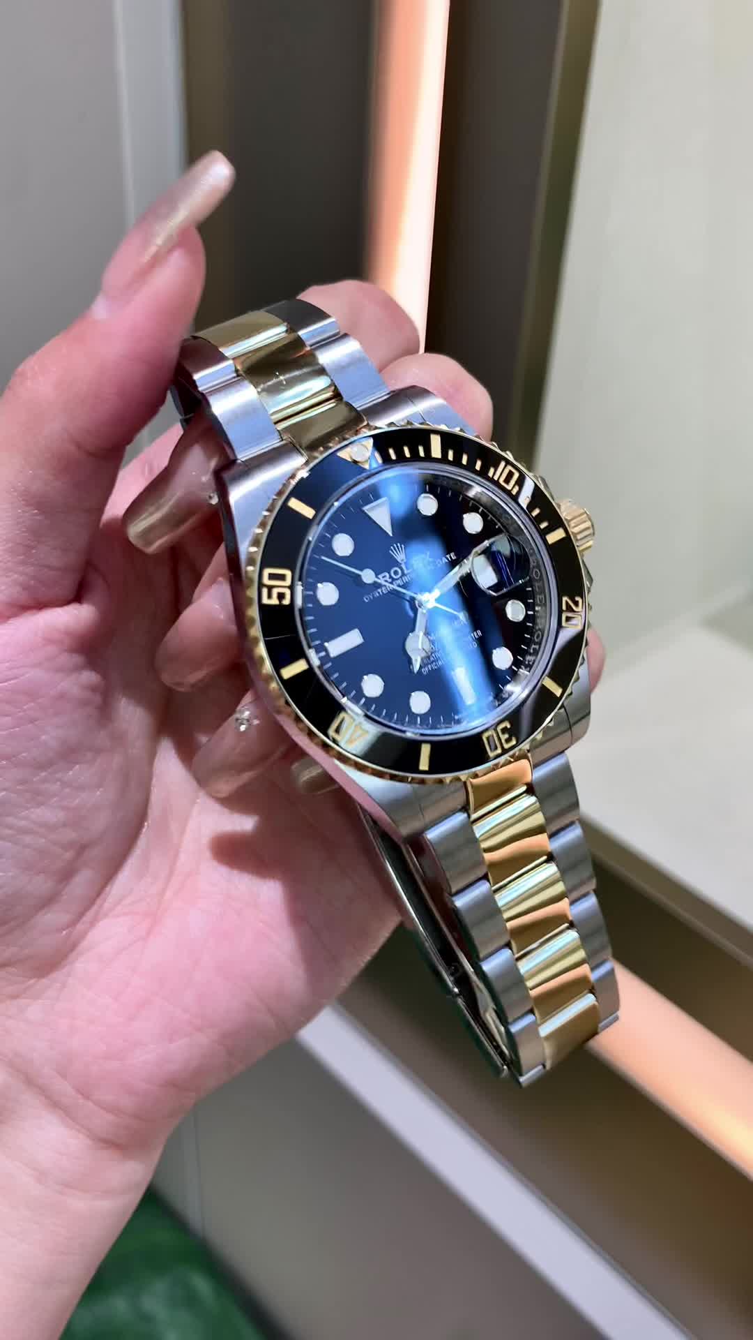 Rolex Submariner Date Two Tone Oyster Bracelet Men's Watch 126613LN