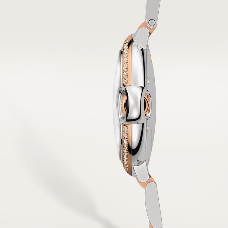 Ballon Bleu de Cartier watch silver guilloché dial 33 mm