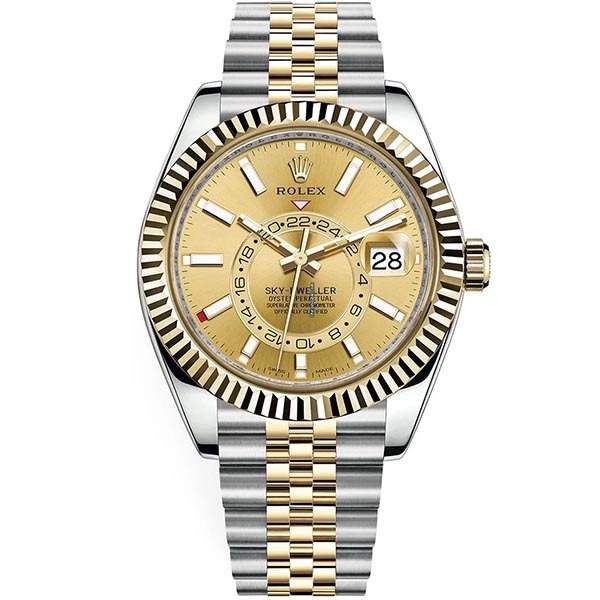 Rolex Sky-Dweller Champagne Dial Men's Watch 326933-0001