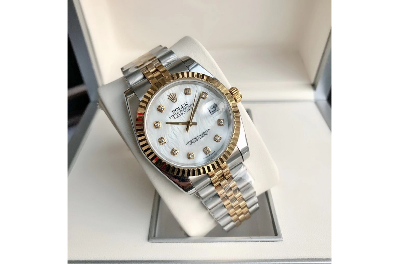 Rolex Datejust 36/28mm RG/SS Jub White/Dial
