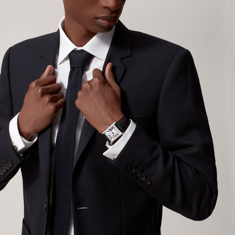 Tank Must watch Extra-large model Silvered flinquΓ© dial 41 mm