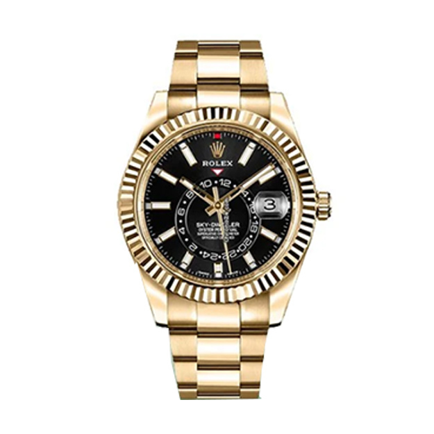 Rolex Sky-Dweller Gold 42 mm Black Index Dial Oyster Bracelet