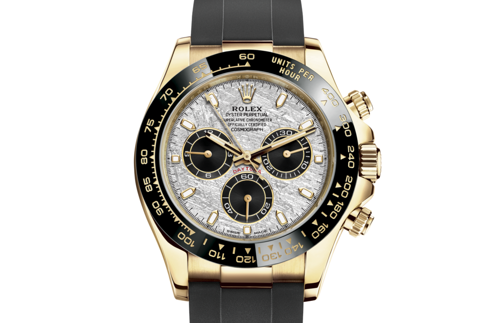 Rolex Cosmograph Daytona Meteorite Dial Yellow Gold Oysterflex Watch 116518LN