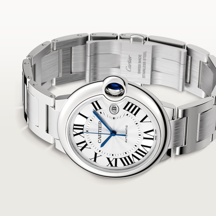 Ballon Bleu de Cartier watch Silver guilloché dial 42 mm